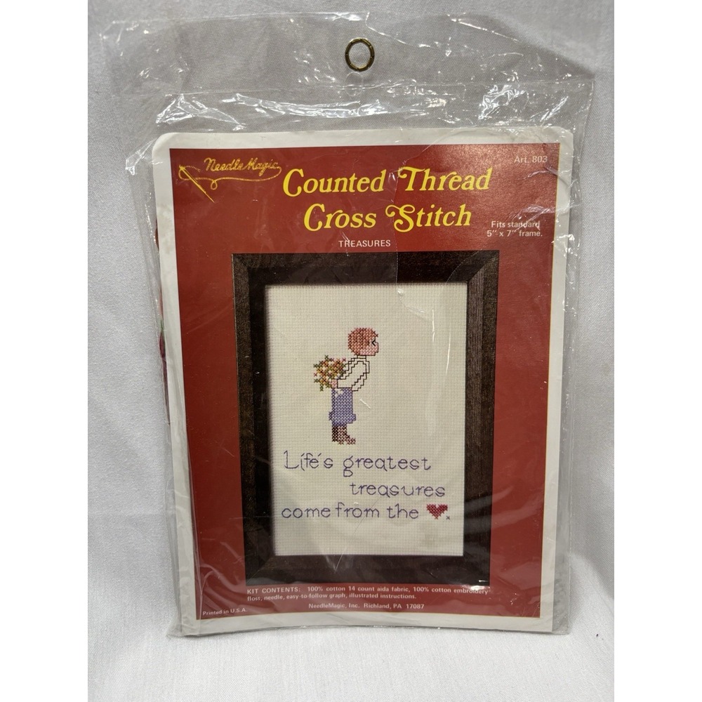 VTG‎ Needle Magic Counted Thread Cross Stitch Kit TREASURES Art. 803 5"x7"